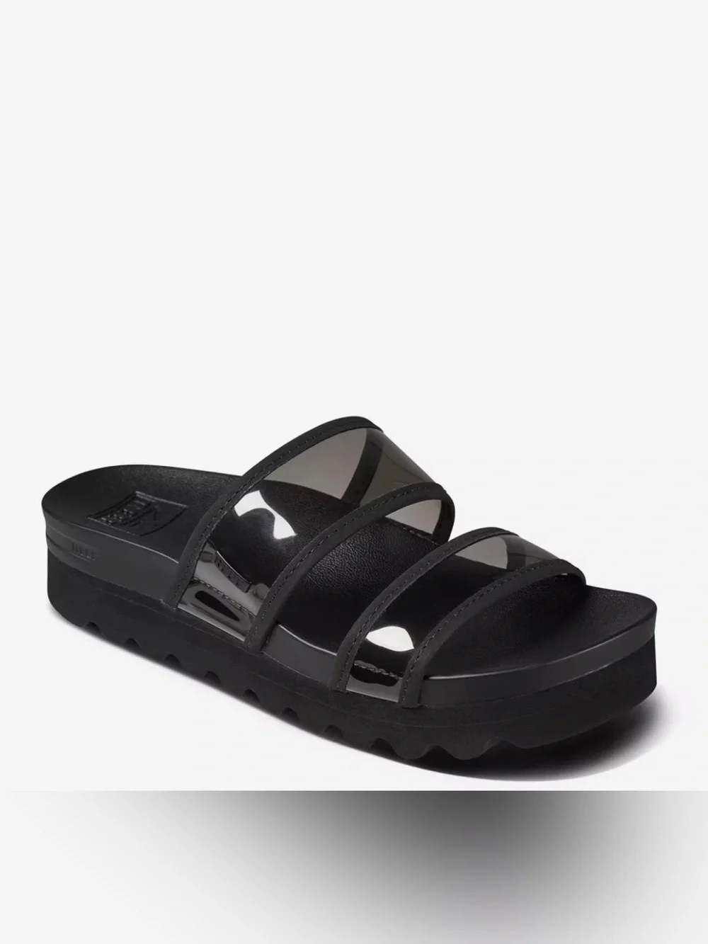 REEF Clear Black Vista Hi-Energy Platform Sandal Size 9.5 NWT